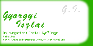 gyorgyi iszlai business card
